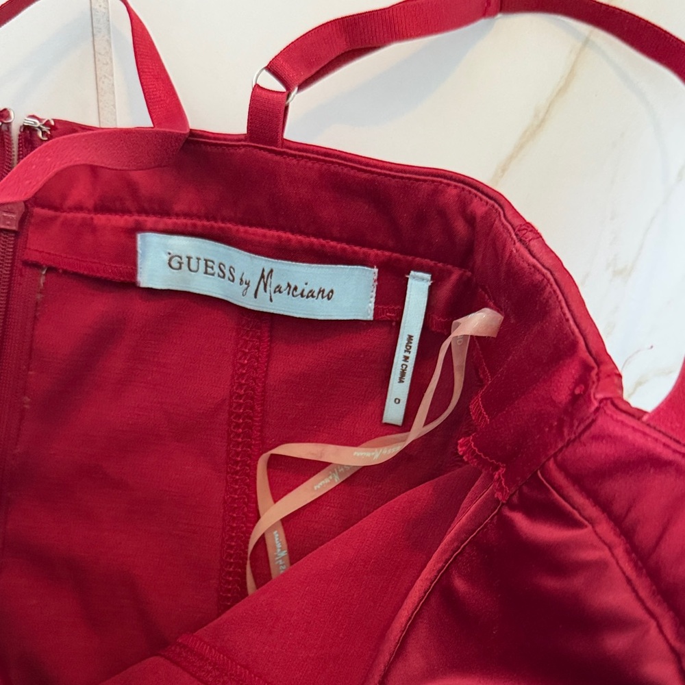 Marciano Red Mini Dress with Ruffle Hem - Picture 3 of 5
